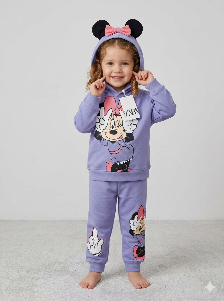 Sudadera Minnie Morada "Manitos"